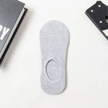 5/10/18 Pairs Women's Cotton No-Show Socks, Round Opening Solid Black White Grey Thin Low Cut Socks, Soft Comfortable Breathable For All Seasons - White - View 5
