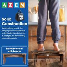 Wood Toilet Stool Squat Adult, Poop Stool Bathroom Adults, Portable Toilet Potty Stools Adults, Inch Height - 黑色(1 包) - 查看 4