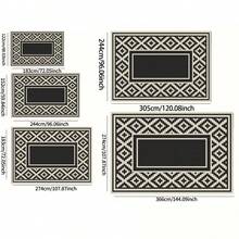 Waterproof Outdoor Patio Rug 5x8 - Polypropylene Outdoor Carpet For Deck, Porch, Camping - Easy Clean Non-Slip Outdoor Rug - Black Rice Inner Frame - View 6