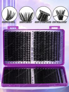 621 Series Synthetic Eyelash Set, 800/740/720 Pieces, D-Curl 10D+20D+30D+40D/50D+60D+80D+100D/80D+100D+120D+150D - Handmade High-Quality D-Curl Synthetic Eyelashes, Natural Curl, Personalized Eyelash Set - Reusable, Lightweight And Easy-To-Use Eyelashes, Eyelash Extension, Natural Lashes, Extra-Long Eyelash Extension - D - 查看 4