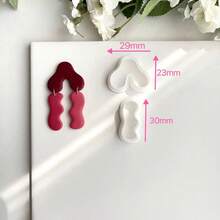 波西米亚几何条纹浮雕粘土雕塑工具，优雅设计模具，适用于DIY耳环和珠宝制作，手工耳环设计，创意软粘土工艺品 - 白色 - 查看 14