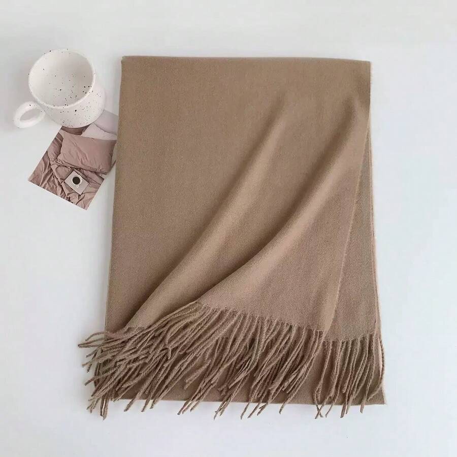 Thick Women's Pashmina Scarf Fashion Shawl Long Shawl - Maroon - View 1