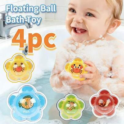 4/10pcs Floating Bath Tub Learning Toys - Letters, Numbers & Animal Water Games, Made Of ABS Material, Children's Bathroom Toys (Random Style & Color)