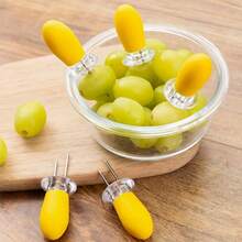 2/4/6 pezzi Spiedini per mais in acciaio inossidabile durevoli | Design bicolore (giallo) | Utensili da cucina, adatti per grigliare, friggere e cuocere al forno - Utensili da cucina, accessori per barbecue, design bicolore, materiale facile da pulire - Multicolore - Visualizzare 9