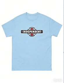 Independent Trucks Retro 90s Skateboard Graphic T-Shirt - White Crew Neck Tee With Black & Brown Emblem Print,Washable For Men, Teens, Skate Culture - 藍色 - 查看 3