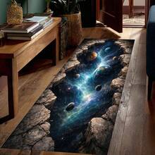 Cosmic Galaxy Rift Runner Rug, Space Portal Hallway Carpet, Universe Illusion Floor Art, Modern Abstract Art Carpet 84*60inch,Perfect Choice For Gift ,Stylish And High-Quality Rugs, Perfect For  Decorations And GiftsHome Decor, The Best Choice For Gothic-Style Birthday Gifts,Valentine's Day Gifts, Birthday Gifts, Valentine's Day Home Decor (Gothic Style) - 彩色 - 查看 2