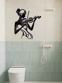 Elegant Violin Girl Metal Wall Art - Vintage Style Home, Bathroom, Office, Cafe Decor - Perfect Gift For Music Lovers - HH-1243 - View 7