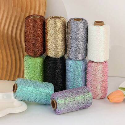 1 rouleau de ficelle métallique décorative pour la cuisson, corde d'emballage argentée, cordon d'emballage cadeau fait main, convient pour les artisanat DIY, les pulls, les chapeaux, les écharpes, les jouets, les sacs, le crochet, la décoration intérieure, l'artisanat et les fêtes
