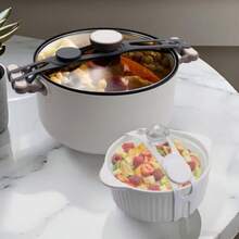 1 pieza Correa de silicona para tapa de olla de segunda generación, correa de fijación universal para tapa, banda elástica con hebilla, suministros de cocina - Multicolor - Ver 2