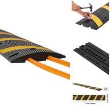 6FT Rubber Speed Bump, 2 Pack, 2 Channel Heavy Duty Traffic Speed Hump, 22000 Lbs/Axle Load Capacity, 72 In Protector Ramp With Expansion Screws, Asphalt Concrete Gravel Driveway Road - Default - View 1