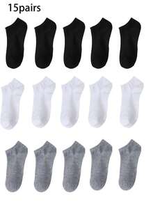 5 Pairs Women's Mid-Calf Short Socks, White, Casual Sports Socks, Autumn/Winter - Multicolor - View 8