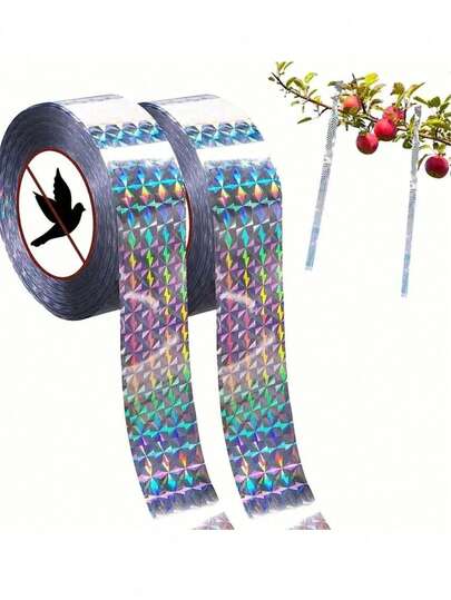 1 Roll Reflective Colorful Bird Deterrent Tape, Super Reflective Bird Repellent Tape, Durable Pest Deterrent Ribbon, Effective Reflective Bird Repellent, Easy Bird Deterrent Solution For Outdoor Trees, Orchards, Gardens, Yards, Balconies, Houses And Farms