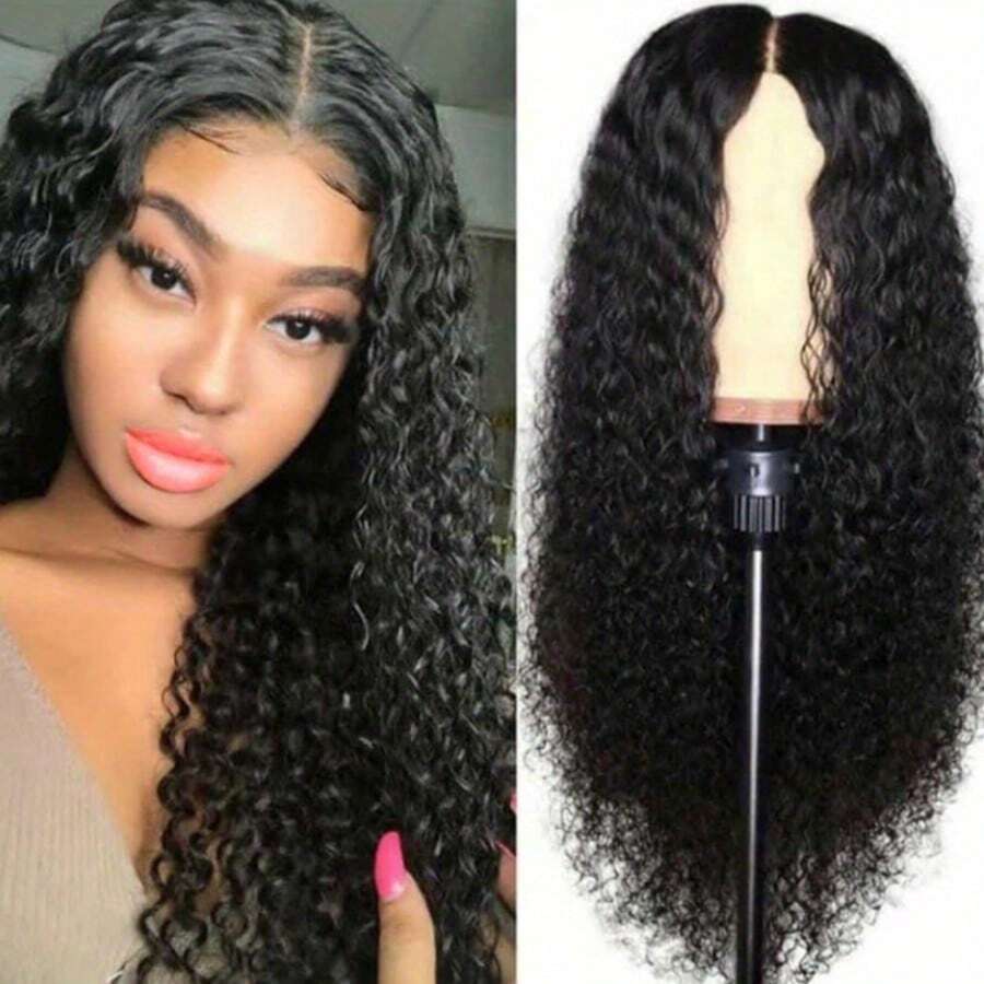 NATAN Luxurious Long Curly Wig For Women - Heat Resistant Synthetic Hair With Natural Look & Feel - Natural & Black - View 1