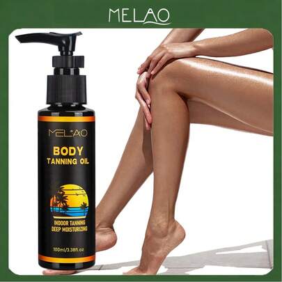  MELAO Body Bronzing Oil, Easy To Apply, Natural Glow, Quickly Achieve Bronzed Skin Tone, Suitable For Fair To Medium Skin Tones, Effortless Sunless Tanning, Suitable For All Skin Types, Create Perfect Summer Skin.
