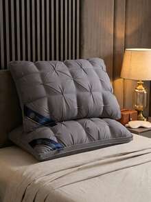 Pillow, 1 PC/ 2 PCs Reverse Traction Pillow, Fluffy And Voluminous, With Excellent Elasticity, Breathable And Soft Material For The Skin, Comfortable And Prevents Sweating, Guaranteeing Restful Sleep, Available In Various Colors To Suit Different Styles, Ideal For Sleeping At Home, Student Residences, Office Breaks, Hotel Stays, Mother's Day, Children's Day, Easter Holidays. - 深灰色 - 查看 2
