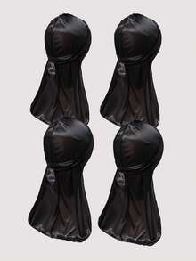 4 chiếc băng đô trùm đầu Durag bằng chất liệu giống lụa dành cho nam, màu trơn, kiểu dáng thời trang, thoải mái, thoáng khí và mềm mại, kiểu cướp biển unisex, mũ cướp biển, trang phục cướp biển, thoáng khí và thoải mái, đuôi dài, phù hợp với tóc gợn sóng, chạy bộ, đạp xe, leo núi, cắm trại, mũ cướp biển Giáng sinh. - 4 cái - Xem 15