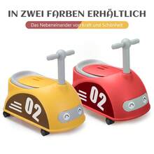 OYAJIA 2-in-1-Töpfchenstuhl mit Spielauto, im Rollwagen-Design, mit herausnehmbarem Inneneinsatz für einfache Reinigung, ausgestattet mit Griffen und Polsterung, geeignet für Kleinkinder ab 18 bis 36 Monaten für unterwegs, in Rot und Gelb. - Rot - Übersicht 7