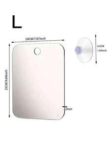 6 pouces x 4 pouces Miroir de salle de bain portable anti-buée en acrylique avec ventouse, facile à nettoyer, convient pour les voyages et la salle de gym, idéal pour le rasage des hommes et le maquillage des femmes, peut être monté au mur ou tenu à la main, acrylique durable - Argent - Voir 11