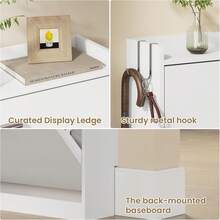 Shoe Cabinet Organizer With 2 Flip Drawers,Freestanding Shoe Rack Cabinet,Narrow Shoe Cabinet Storage For Entryway,Foyer, Hallway, White, 23.6" W * 6.3" D * 33.1" H - Xem 5