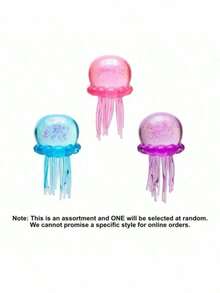Jellyfish Squishy Fidget Toy, Silicone Octopus Water Play Squeeze Toy, Slow Rising Stress Relief Props - Blue - 查看 10
