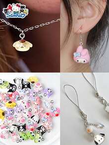 SANRIO Hello Kitty Cute Cartoon Animal Resin Pendant Decorations, Suitable For DIY Necklace, Earring, Keychain And Other Handicraft Accessories - Charms - View 5