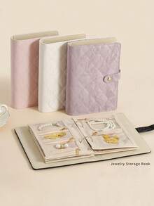 1PC Jewelry Storage Book, With A Simple And Elegant PU Leather Design. It Is A Detachable Jewelry Storage Clip, Used For Storing Jewelry. It Is Very Suitable As A Gift For Valentine's Day, Mother's Day, Weddings, Ladies And Various Festivals. - Storage Book - View 13