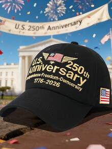 Mũ lưỡi trai kỷ niệm 250 năm ngày độc lập của Hoa Kỳ năm 2026, thêu hình đại bàng đầu trắng và cờ Mỹ, mũ lưỡi trai điều chỉnh được dành cho nam và nữ. - Phiên bản kỷ niệm 250 năm - Xem 6
