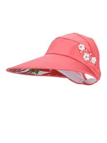 Women's Wide Brim Summer Beach Sun Hat, UV Protection, Foldable Sun Visor - A - View 14