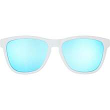 Polarized Sunglasses For Men Women, Medium Sized (OG), White Solid Frame With Blue Mirrored Reflective Lens, UV400 Protection, No Slip, No Bounce - Mặc định - Xem 2