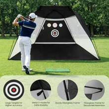 Golf Practice Net With Hitting Mat And Balls, Golf Training Aid Set For Indoor & Outdoor Driving And Chipping - Black - View 1