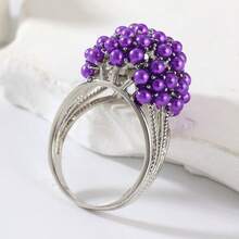 Fashionable, Elegant And Unique Floral Ring For Women, Ideal For Parties, Weddings And Anniversaries, A Exquisite Jewelry Gift - Silver - View 5