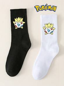 pokemon 宝可梦半双装可爱卡通印花透气柔软中筒袜，加固鞋跟和鞋头，经久耐穿，男女通用，四季皆宜 - 彩色 - 查看 5