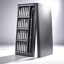 Ensemble de 25 en 1 de tournevis de précision, embouts de tournevis magnétiques, kit d'outils de réparation multifonction portable, alliage durable, pour le démontage de smartphones, tablettes, électronique, lunettes, montres, bijoux - convient à différentes têtes de vis - Multicolore - Voir 3