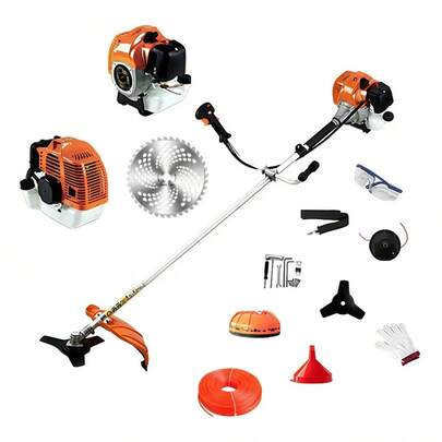 Desbrozadora 52cc 2.5hp Motoguadaña A Gasolina Cortadora De Pasto Orilladora Profesional Para Jardín Maleza Con Disco Metal Nylon Arnés