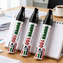 1/2/3pcs Extra Large Quick-Drying Waterproof Permanent Marker Pens, 12mm Broad Tip Oil-Based Ink, Multi-Purpose Marker Suitable For Home, Office, Legal Documents Privacy And Security Writing - Multicolor - View 8