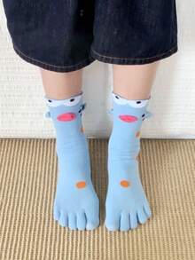 1/4 Pair Spring/Summer New Quirky Abstract Clownfish Mid-Calf Socks - Multicolor - View 11