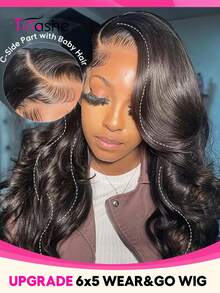 Tinashe Tóc giả ren cài 6x5 inch, không cần keo dán, không cần băng dính, kiểu sóng lơi, thoáng khí, đường chân tóc đã được tỉa sẵn với tóc con, tóc giả ren cài trông tự nhiên dành cho nữ, phù hợp cho trang phục Halloween, cosplay, đám cưới, nàng tiên cá. - SNatural - Xem 1