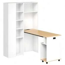 Home Office Desks - White + MDF+Left - View 11