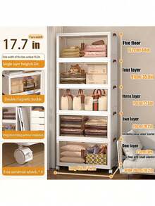 1/2/3/4/5Layer- Foldable Storage Bin - Large Capacity, Stackable Organizer for Clothes, Toys, Books & More - Easy Setup, No Assembly Required - For Home Organization - Suitable for Bedroom & Living Room - Great Gift for Housewarming - Transparente - Ver 9