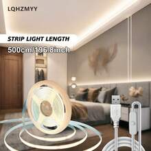 LQHZMYY 1pc COB Light Strip With Switch, USB Interface, Flexible COB, Soft LED Lighting, DC5V, 8MM Width, Self-Adhesive Backing, Suitable For Mirror Lighting, Indoor Decor, Kitchen Cabinet, Etc. - Neutral Light - View 16