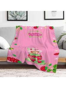 S-Strawberry Pink Shortcake Throw Camping Chair Picnic Blanket Fluffy Plaid Blankets For Decorative Sofa Portable King Lid Downy (6) - 如圖所示 - 查看 17