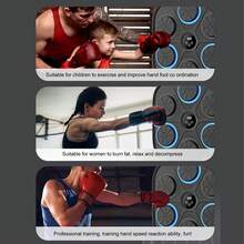 Smart Music Punching Target Improve Cardiorespiratory Fitness Interactive Digital Musical Boxing Machine for Home Indoor - Negro - Ver 5