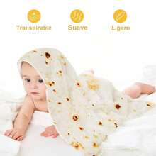 Cobertor Bebé Con Gorrito: Manta Tortilla Suave, Cálida y Divertida para Recién Nacidos, Bebés y Niños Pequeños 85CM - Beis - Ver 8