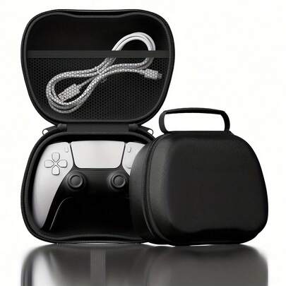 Hộp bảo vệ cứng cáp cho tay cầm chơi game, hộp đựng phụ kiện kỹ thuật số bằng da, vỏ bảo vệ tay cầm chơi game đa năng, hộp đựng cứng chống sốc, chống nước bằng chất liệu EVA, hộp đựng tay cầm chơi game di động, thích hợp đựng tai nghe, dây cáp và tay cầm máy chơi game, tương thích với cáp sạc, hộp đựng phụ kiện điện tử.