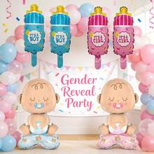 1 Set Freestanding Base Decorative Balloons, Blue Milk Bottle Reveal Gender Balloons, Birthday Party Decoration - Multicolor - View 3