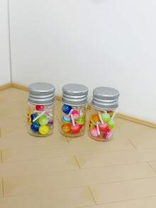 迷你罐裝棒棒糖模型，逼真彩色糖果，迷你食物廚房模型，DIY房間裝飾攝影道具 - 彩色 - 查看 13