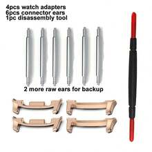 11pcs Watch Adapter Tool Sets Including 4pcs Watch Connectors Compatible With Samsung Galaxy Watch 8 8 Classic Watchband Stainless Steel Connector For Ultra/ Ultra 2025 Watch Accessory,With 6 Pcs Raw Ears And 1 Pc Disassembly And Assembly Tool - Multicolor - View 32