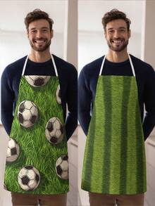 1 chiếc tạp dề polyester in hình bóng đá World Cup, thích hợp cho nấu ăn, làm bánh và làm vườn - có thể dùng làm trang phục trong nhà bếp và phòng ăn. - Nhiều màu - Xem 1