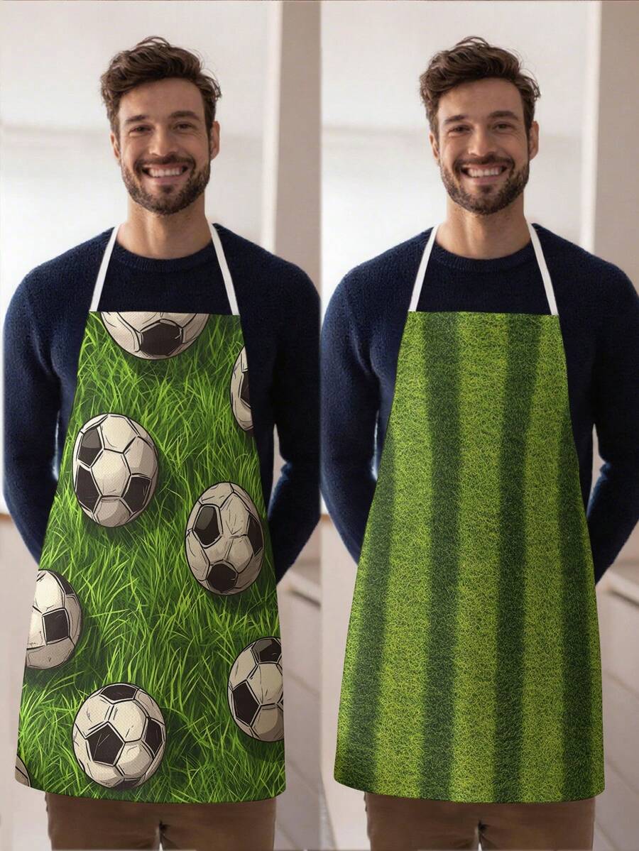 1 chiếc tạp dề polyester in hình bóng đá World Cup, thích hợp cho nấu ăn, làm bánh và làm vườn - có thể dùng làm trang phục trong nhà bếp và phòng ăn. - Nhiều màu - Xem 1