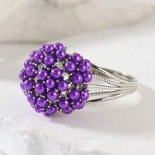 Fashionable, Elegant And Unique Floral Ring For Women, Ideal For Parties, Weddings And Anniversaries, A Exquisite Jewelry Gift - Silver - View 4